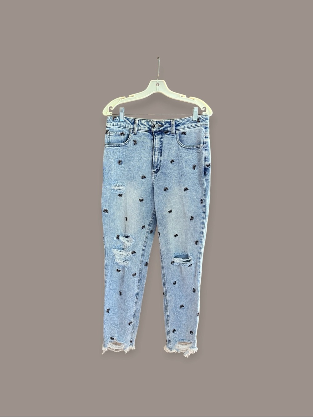 Material Girl Light Blue Jeans with Butterfly Details